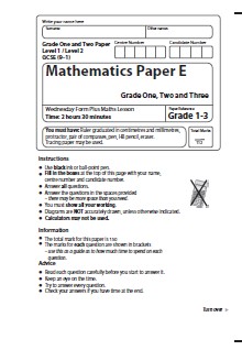 Maths Revision E